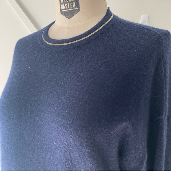 Ted Baker Wool Blend Crew Neck Sweater with Gold Piping - 0 - Picture 4 of 13